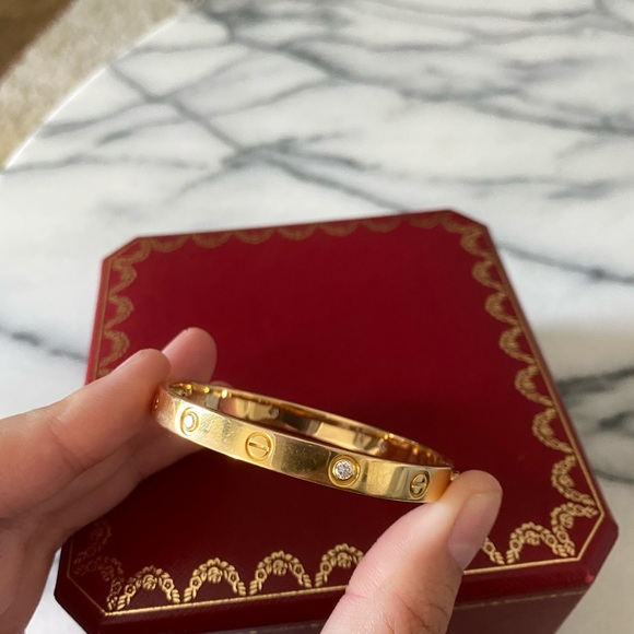 NFS. Cartier Love Bracelet 4 diamonds 16 Gold - Picture 5 of 11